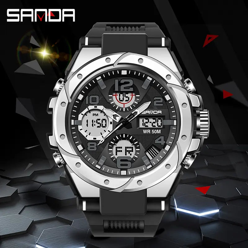 Outdoor Luminous Sport Watch | 50M Waterproof, Dual-Display, Glow-In-The-Dark | Your Essential Gear for Active Nights under 50