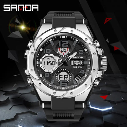Outdoor Luminous Sport Watch | 50M Waterproof, Dual-Display, Glow-In-The-Dark | Your Essential Gear for Active Nights under 50
