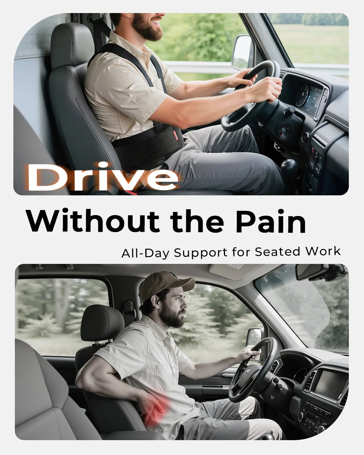 CHANGENOW Work Back Brace with Adjustable Shoulder Straps [Stronger Support & Breathable Mesh] Lower Back Support Belt for Men Women - Pain Relief for Lifting, Warehouse, Construction & Moving