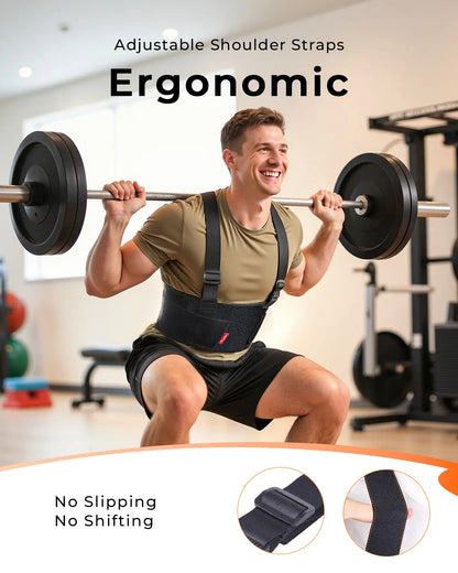 CHANGENOW Work Back Brace with Adjustable Shoulder Straps [Stronger Support & Breathable Mesh] Lower Back Support Belt for Men Women - Pain Relief for Lifting, Warehouse, Construction & Moving