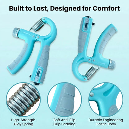 2-Pack Hand Gripper Strengthener, Adjustable Resistance (11-132 Lbs/5-60Kg) Forearm Exerciser, Workout Fitness Equipment for Muscle Building, Injury Recovery
