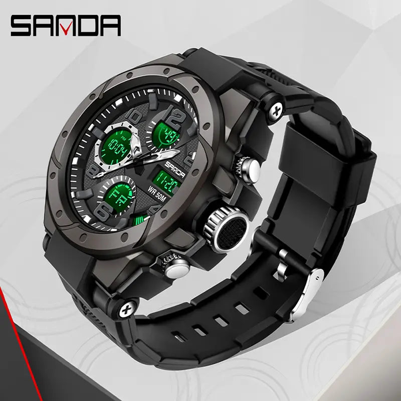 Outdoor Luminous Sport Watch | 50M Waterproof, Dual-Display, Glow-In-The-Dark | Your Essential Gear for Active Nights under 50