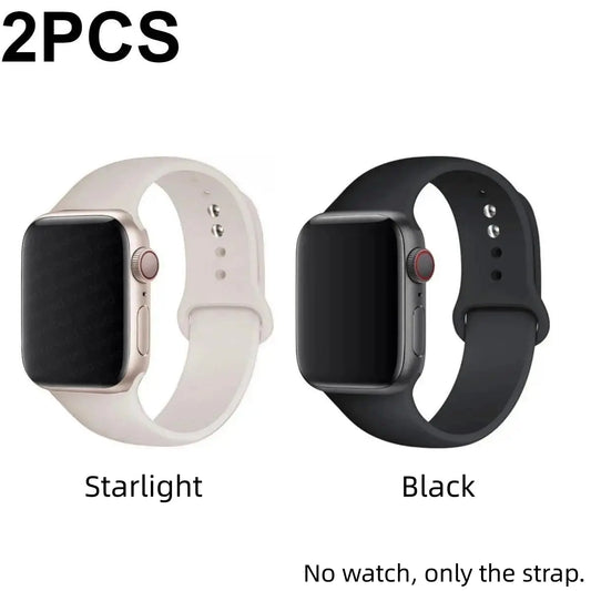 2026 New 2-Pack Trending Sport Silicone Watch Bands, Soft Sweatproof Durable Replacement Straps Compatible with All Apple Watch 38–49Mm Sizes, Vibrant Colorful Casual Sports Smartwatch Accessory (Watch Body Not Included, Bands Only)
