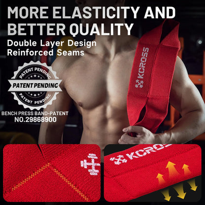 KCROSS Adjustable Bench Press Resistance Band for Strength Training and Push-Up Exercises