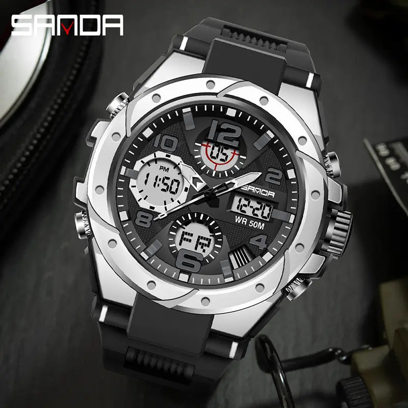 Outdoor Luminous Sport Watch | 50M Waterproof, Dual-Display, Glow-In-The-Dark | Your Essential Gear for Active Nights under 50