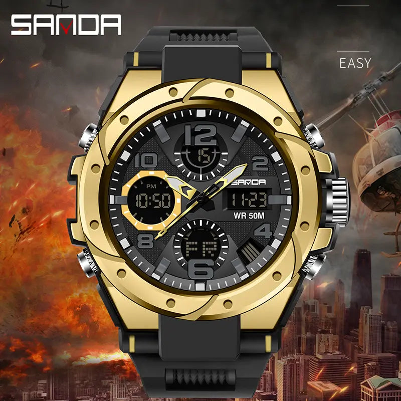 Outdoor Luminous Sport Watch | 50M Waterproof, Dual-Display, Glow-In-The-Dark | Your Essential Gear for Active Nights under 50