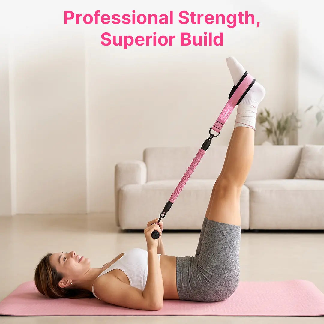 MANUEKLEAR Upgraded Multifunctional 3-Tube Pedal Resistance Bands with Handles, Adjustable Tension Ropes for ABS, Waist, Arm & Leg Training, Home Sit-Up Workout Gear for Women