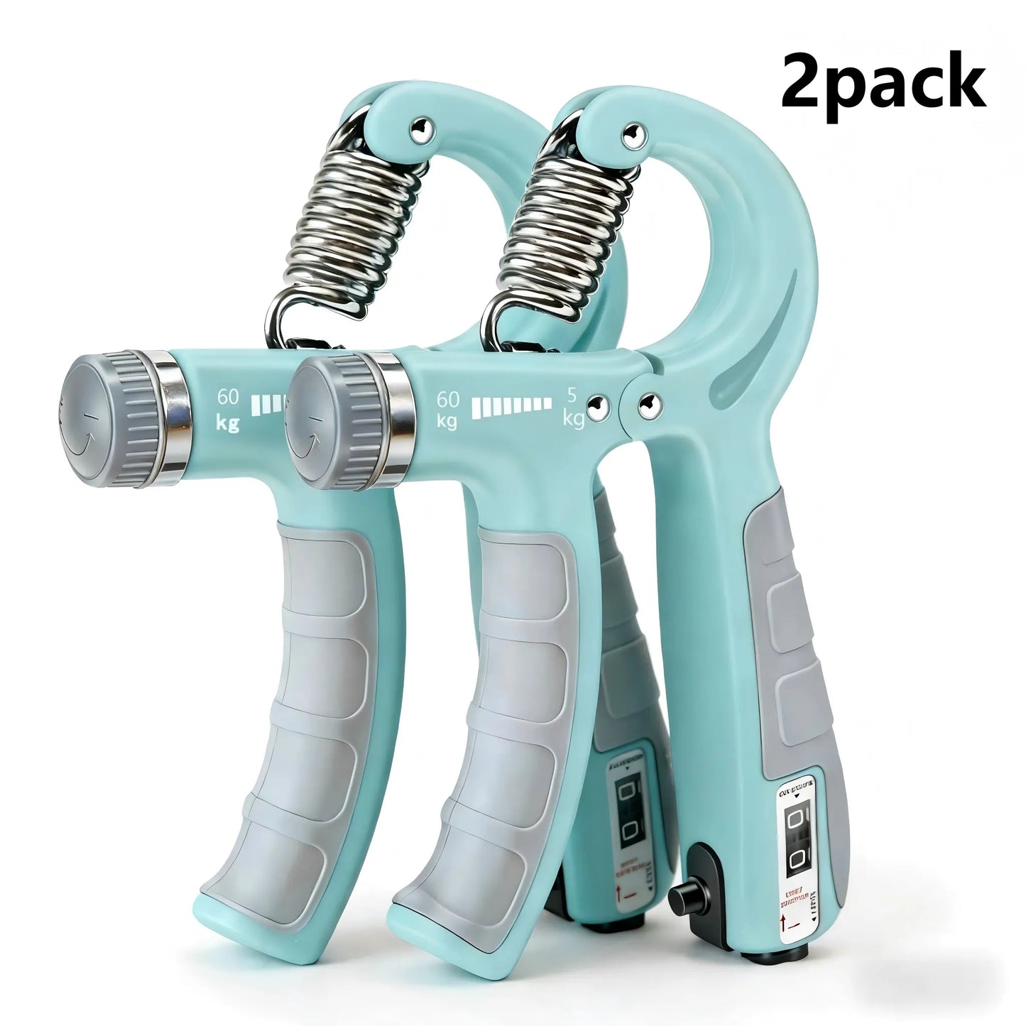 2-Pack Hand Gripper Strengthener, Adjustable Resistance (11-132 Lbs/5-60Kg) Forearm Exerciser, Workout Fitness Equipment for Muscle Building, Injury Recovery